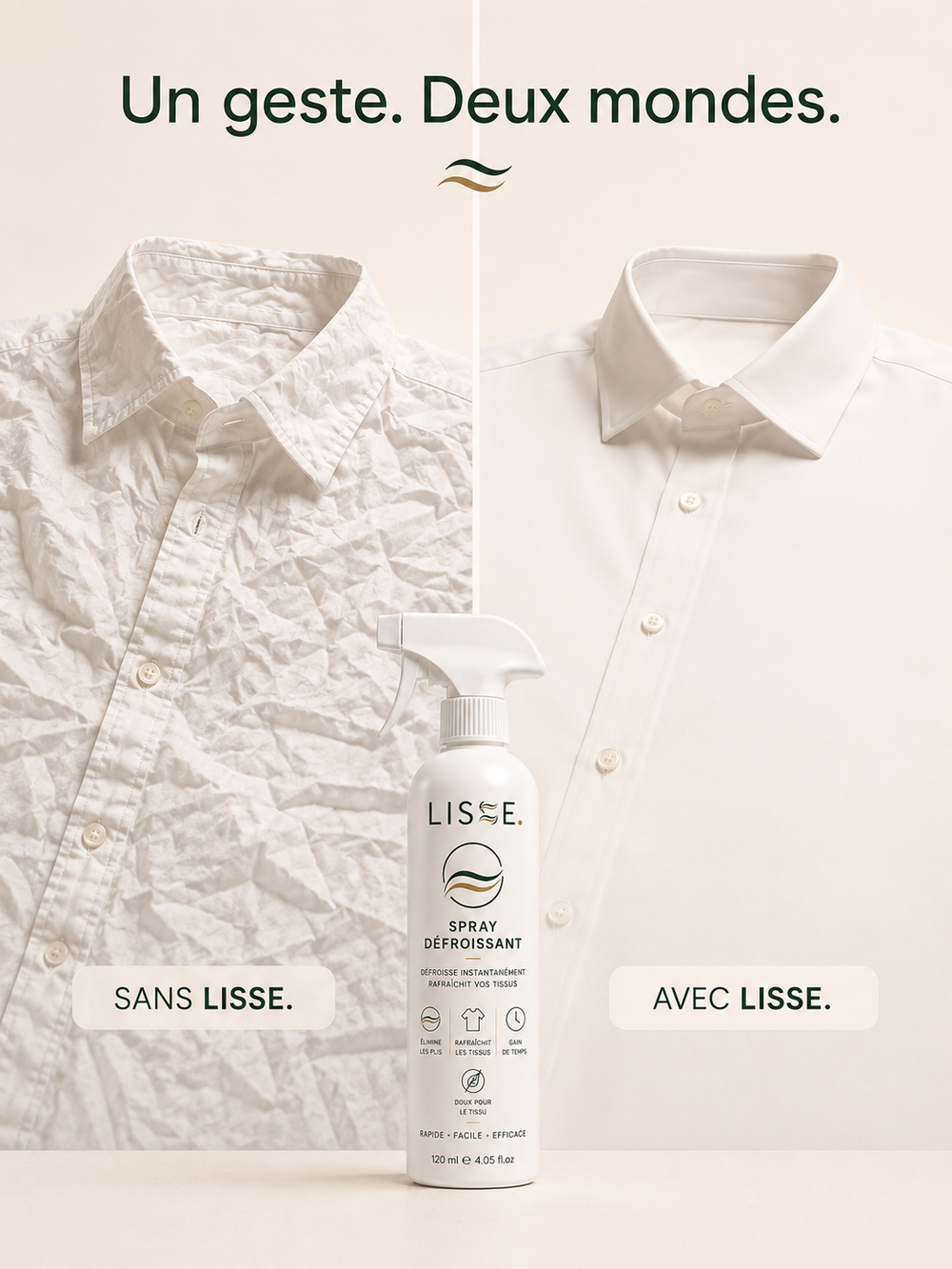 LISSE-Spray Défroissant Textile 120 ml